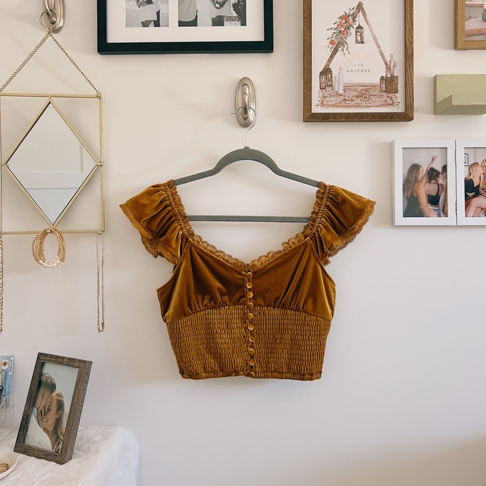 F21 Velvet Crop Top